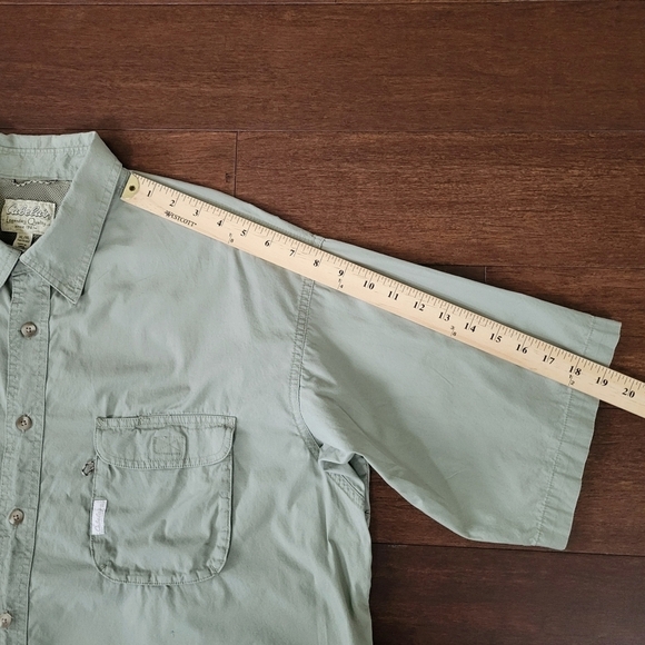 Cabela's Men's Button-Up Vented Short Sleeve Outdoor Shirt Size XL Tall Green - Picture 8 of 8